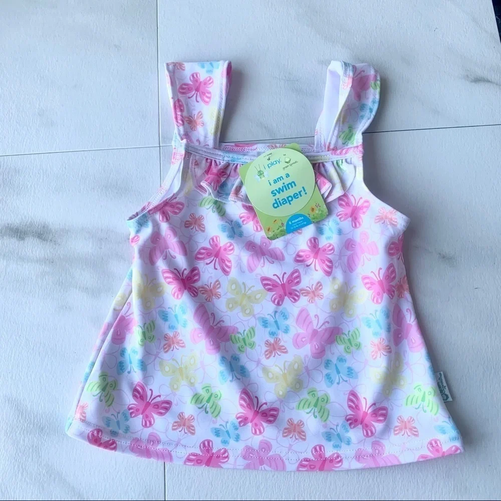 Green sprouts infant swim diaper suit floral 6 mo